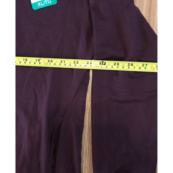 Danskin Long Sleeve Top XL Dark Purple Plum Womens Funnelneck Lightweight - Picture 3 of 6